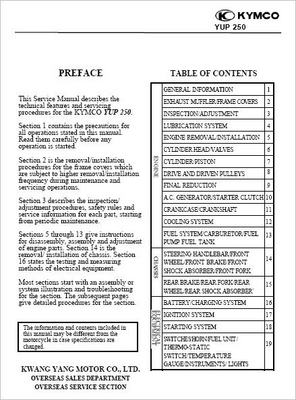 Product picture KYMCO Yup 250 Service Repair Manual