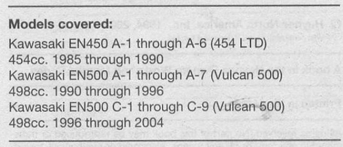 Product picture Kawasaki EN 450 500 LTD VULCAN 1985-2004 Service Manual